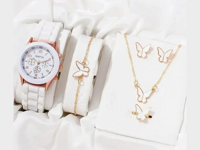 5PCS Set Luxury Watch Women Ring Necklace Earrings Rhinestone Fashion Wristwatch Female Casual Ladies Watches Bracelet Set Clock - Simply Just Deals LLC5PCS Set Luxury Watch Women Ring Necklace Earrings Rhinestone Fashion Wristwatch Female Casual Ladies Watches Bracelet Set Clock14201447598BK - AXBK - AX5PCS Set Luxury Watch Women Ring Necklace Earrings Rhinestone Fashion Wristwatch Female Casual Ladies Watches Bracelet Set Clock