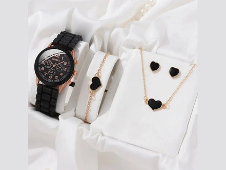 5PCS Set Luxury Watch Women Ring Necklace Earrings Rhinestone Fashion Wristwatch Female Casual Ladies Watches Bracelet Set Clock - Simply Just Deals LLC5PCS Set Luxury Watch Women Ring Necklace Earrings Rhinestone Fashion Wristwatch Female Casual Ladies Watches Bracelet Set Clock14201447598BK - AXBK - AX5PCS Set Luxury Watch Women Ring Necklace Earrings Rhinestone Fashion Wristwatch Female Casual Ladies Watches Bracelet Set Clock