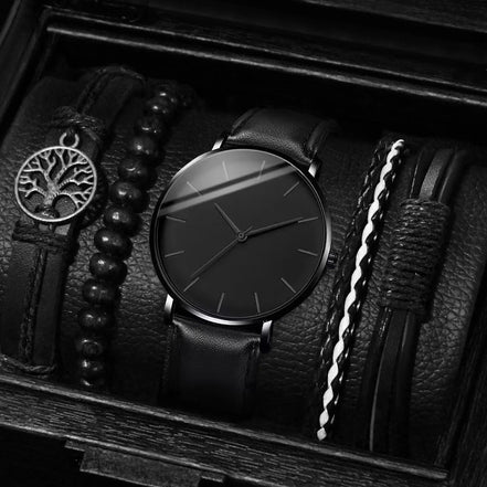 5PCSt Men Business Watches Fashion Leather Band Male's Quartz Watch Vintage Leather Bracelets Set Reloj Hombre（Without Box） - Simply Just Deals LLC5PCSt Men Business Watches Fashion Leather Band Male's Quartz Watch Vintage Leather Bracelets Set Reloj Hombre（Without Box）14201447598BlackBlackBlack Black5PCSt Men Business Watches Fashion Leather Band Male's Quartz Watch Vintage Leather Bracelets Set Reloj Hombre（Without Box）