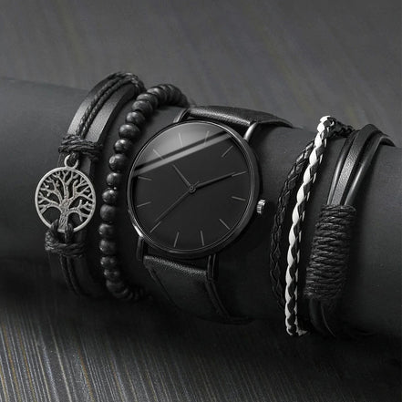 5PCSt Men Business Watches Fashion Leather Band Male's Quartz Watch Vintage Leather Bracelets Set Reloj Hombre（Without Box） - Simply Just Deals LLC5PCSt Men Business Watches Fashion Leather Band Male's Quartz Watch Vintage Leather Bracelets Set Reloj Hombre（Without Box）14201447598BlackBlackBlack Black5PCSt Men Business Watches Fashion Leather Band Male's Quartz Watch Vintage Leather Bracelets Set Reloj Hombre（Without Box）