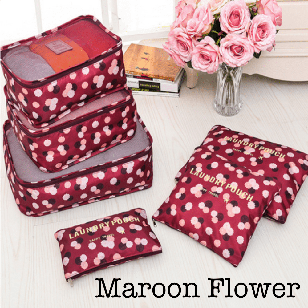 6 Piece Travel Organizer - Simply Just Deals LLC6 Piece Travel OrganizerTravelTravel6 Maroon FlowerMaroon Flower6 Piece Travel Organizer