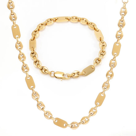 6mm Hip Hop Golden Coffee Beans Necklace for Women Men 316L Stainless Steel Curb Cuban Link Chain Fashion Bracelets Jewelry Gift - Simply Just Deals LLC6mm Hip Hop Golden Coffee Beans Necklace for Women Men 316L Stainless Steel Curb Cuban Link Chain Fashion Bracelets Jewelry Gift200000639:285121cm Bracelet;200000783:193Width 7mm;200001034:361180Gold 2Gold 221cm BraceletWidth 7mm6mm Hip Hop Golden Coffee Beans Necklace for Women Men 316L Stainless Steel Curb Cuban Link Chain Fashion Bracelets Jew