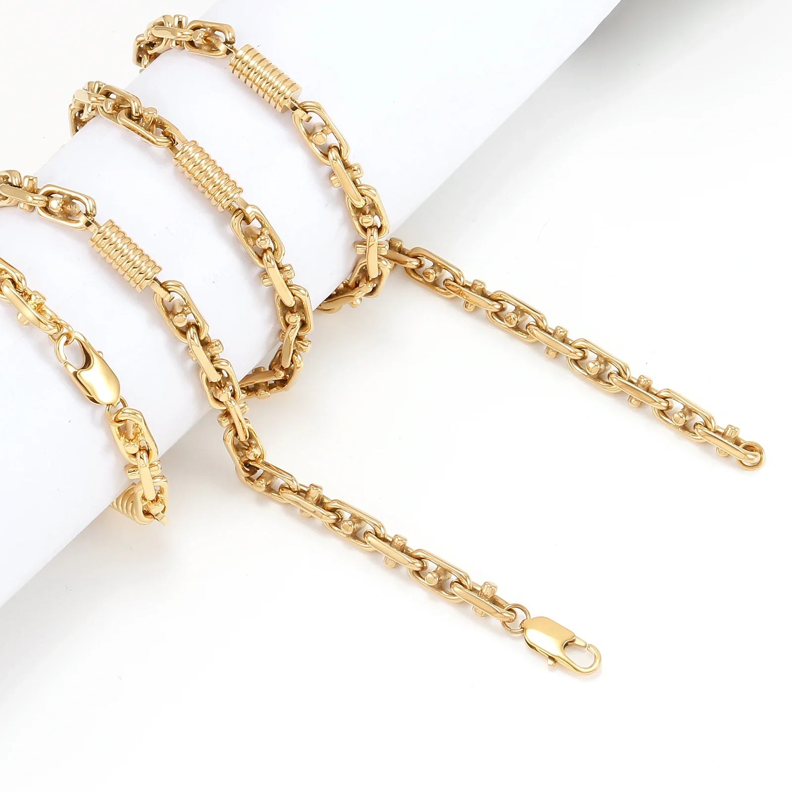 6mm Hip Hop Golden Coffee Beans Necklace for Women Men 316L Stainless Steel Curb Cuban Link Chain Fashion Bracelets Jewelry Gift - Simply Just Deals LLC6mm Hip Hop Golden Coffee Beans Necklace for Women Men 316L Stainless Steel Curb Cuban Link Chain Fashion Bracelets Jewelry Gift200000639:285121cm Bracelet;200000783:29Width 6mm;200001034:201447815Gold 3Gold 321cm BraceletWidth 6mm6mm Hip Hop Golden Coffee Beans Necklace for Women Men 316L Stainless Steel Curb Cuban Link Chain Fashion Bracelets J