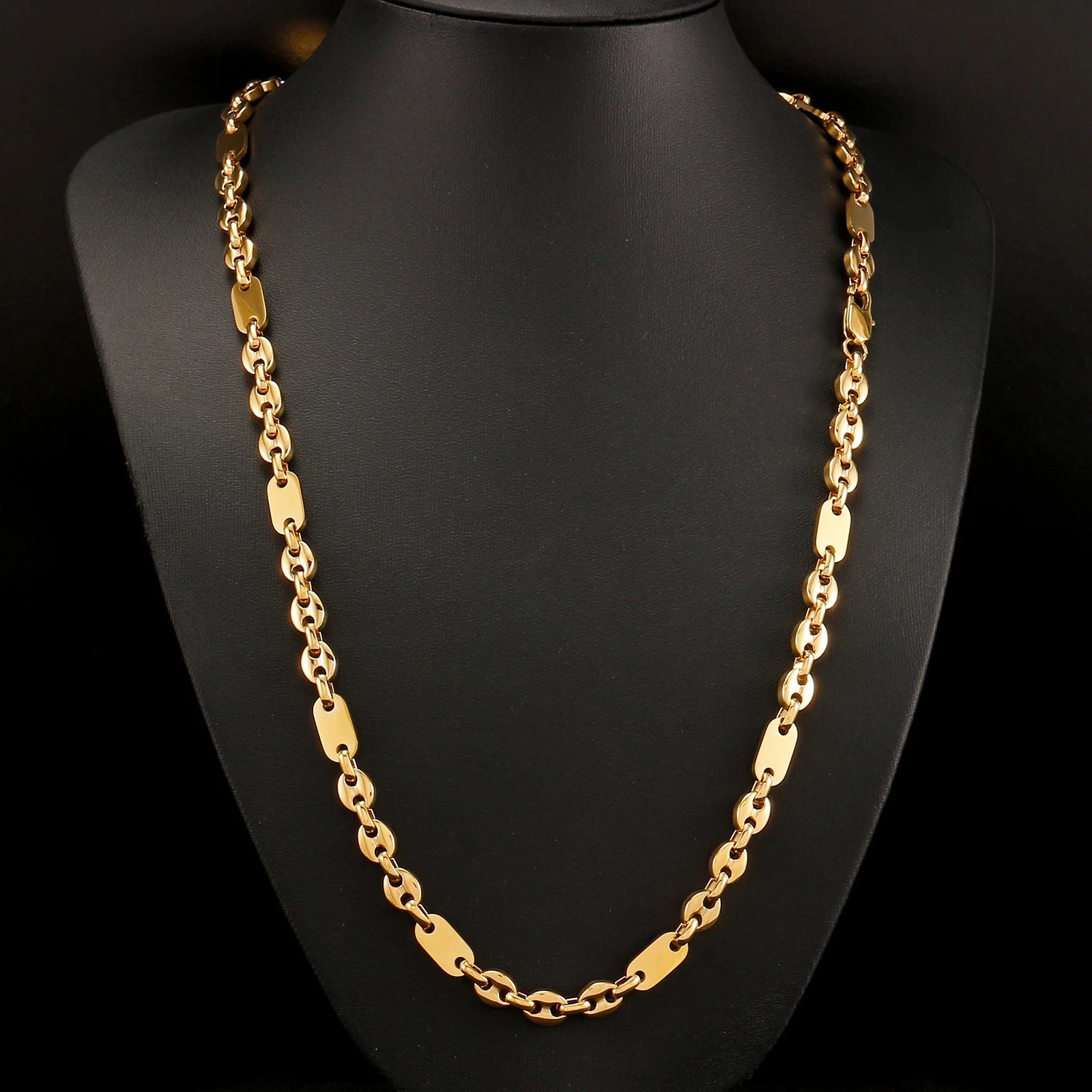6mm Hip Hop Golden Coffee Beans Necklace for Women Men 316L Stainless Steel Curb Cuban Link Chain Fashion Bracelets Jewelry Gift - Simply Just Deals LLC6mm Hip Hop Golden Coffee Beans Necklace for Women Men 316L Stainless Steel Curb Cuban Link Chain Fashion Bracelets Jewelry Gift200000639:285121cm Bracelet;200000783:193Width 7mm;200001034:361180Gold 2Gold 221cm BraceletWidth 7mm6mm Hip Hop Golden Coffee Beans Necklace for Women Men 316L Stainless Steel Curb Cuban Link Chain Fashion Bracelets Jew