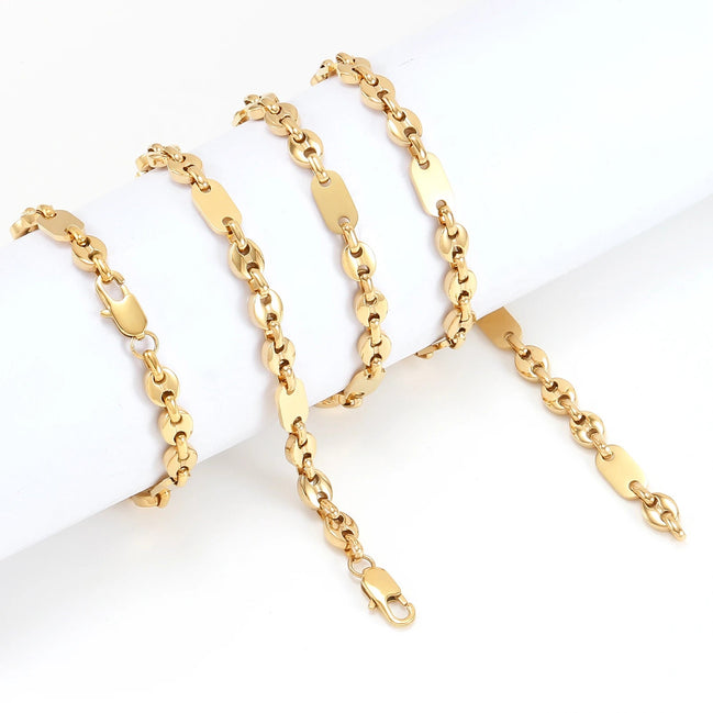 6mm Hip Hop Golden Coffee Beans Necklace for Women Men 316L Stainless Steel Curb Cuban Link Chain Fashion Bracelets Jewelry Gift - Simply Just Deals LLC6mm Hip Hop Golden Coffee Beans Necklace for Women Men 316L Stainless Steel Curb Cuban Link Chain Fashion Bracelets Jewelry Gift200000639:88470cm;200000783:193Width 7mm;200001034:17053024Gold 1Gold 170cmWidth 7mm6mm Hip Hop Golden Coffee Beans Necklace for Women Men 316L Stainless Steel Curb Cuban Link Chain Fashion Bracelets Jewelry Gift