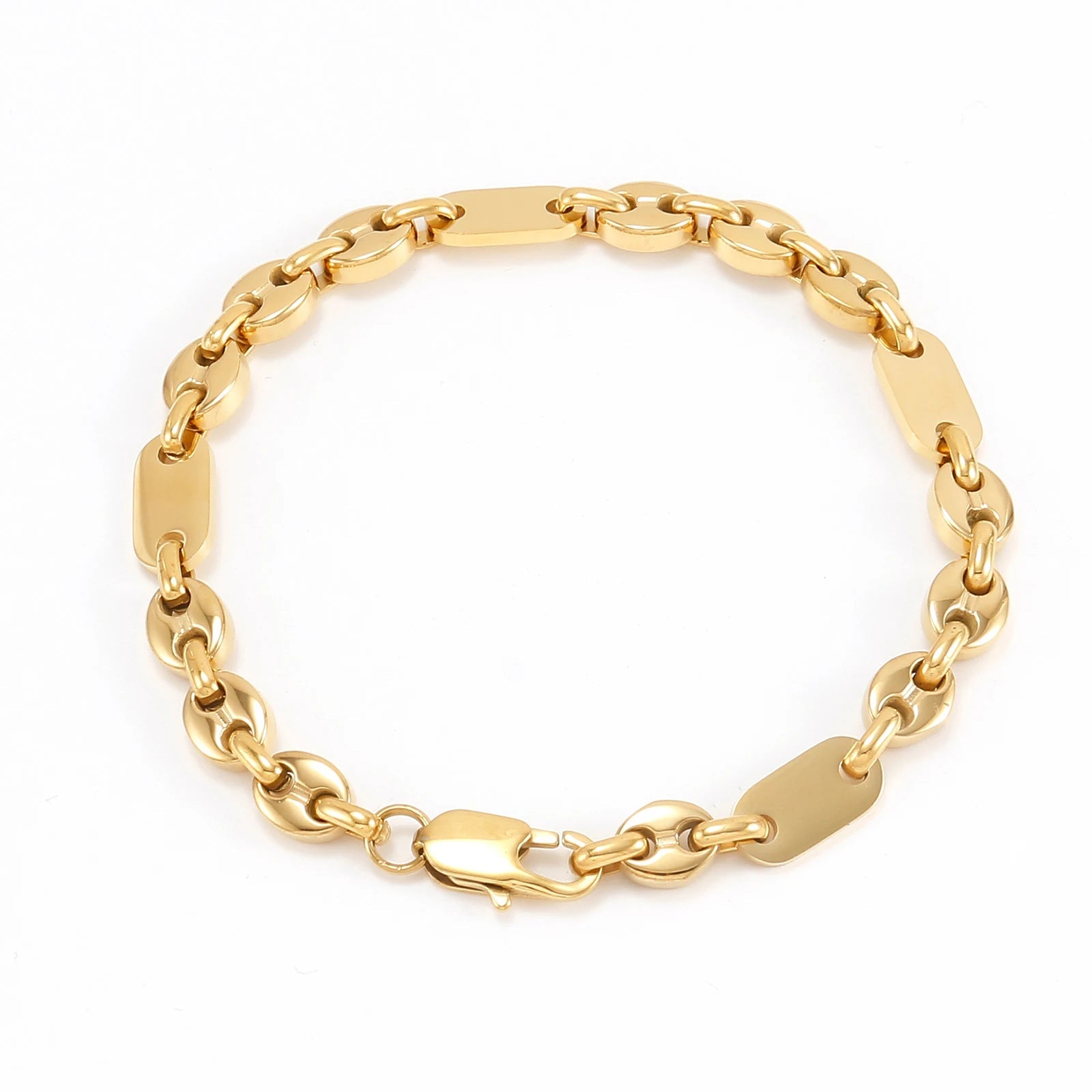 6mm Hip Hop Golden Coffee Beans Necklace for Women Men 316L Stainless Steel Curb Cuban Link Chain Fashion Bracelets Jewelry Gift - Simply Just Deals LLC6mm Hip Hop Golden Coffee Beans Necklace for Women Men 316L Stainless Steel Curb Cuban Link Chain Fashion Bracelets Jewelry Gift200000639:285121cm Bracelet;200000783:193Width 7mm;200001034:361180Gold 2Gold 221cm BraceletWidth 7mm6mm Hip Hop Golden Coffee Beans Necklace for Women Men 316L Stainless Steel Curb Cuban Link Chain Fashion Bracelets Jew