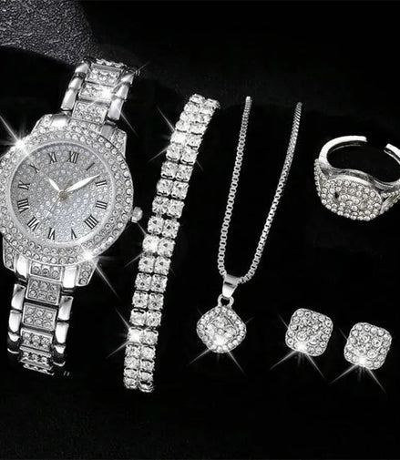 6PCS Women Watch Luxury Elegant Alloy Watch Crystal Wristwatch For Ladies Gift Quartz Watch Alloy Rhinestone Bracelet Montre - Simply Just Deals LLC6PCS Women Watch Luxury Elegant Alloy Watch Crystal Wristwatch For Ladies Gift Quartz Watch Alloy Rhinestone Bracelet Montre1435068672208SL - 2H151 - H18372208SL - 2H151 - H1836PCS Women Watch Luxury Elegant Alloy Watch Crystal Wristwatch For Ladies Gift Quartz Watch Alloy Rhinestone Bracelet Montre