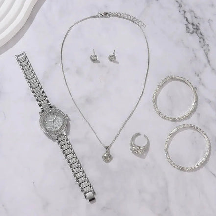 6PCS Women Watch Luxury Elegant Alloy Watch Crystal Wristwatch For Ladies Gift Quartz Watch Alloy Rhinestone Bracelet Montre - Simply Just Deals LLC6PCS Women Watch Luxury Elegant Alloy Watch Crystal Wristwatch For Ladies Gift Quartz Watch Alloy Rhinestone Bracelet Montre1420000510072208GO - 2H151 - H18372208GO - 2H151 - H1836PCS Women Watch Luxury Elegant Alloy Watch Crystal Wristwatch For Ladies Gift Quartz Watch Alloy Rhinestone Bracelet Montre