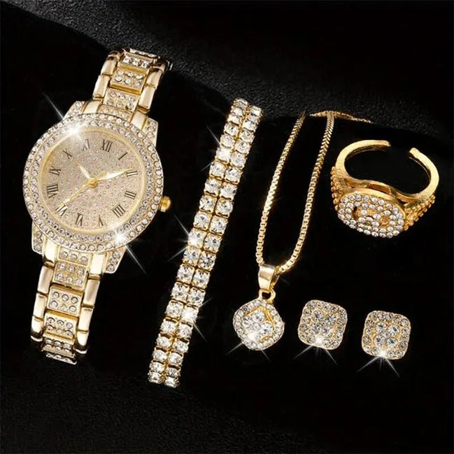 6PCS Women Watch Luxury Elegant Alloy Watch Crystal Wristwatch For Ladies Gift Quartz Watch Alloy Rhinestone Bracelet Montre - Simply Just Deals LLC6PCS Women Watch Luxury Elegant Alloy Watch Crystal Wristwatch For Ladies Gift Quartz Watch Alloy Rhinestone Bracelet Montre1420000510072208GO - 2H151 - H18372208GO - 2H151 - H1836PCS Women Watch Luxury Elegant Alloy Watch Crystal Wristwatch For Ladies Gift Quartz Watch Alloy Rhinestone Bracelet Montre