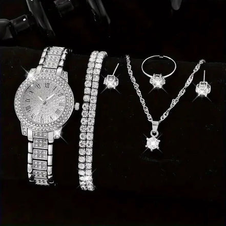 6PCS Women Watch Luxury Elegant Alloy Watch Crystal Wristwatch For Ladies Gift Quartz Watch Alloy Rhinestone Bracelet Montre - Simply Just Deals LLC6PCS Women Watch Luxury Elegant Alloy Watch Crystal Wristwatch For Ladies Gift Quartz Watch Alloy Rhinestone Bracelet Montre1420000510072208GO - 2H151 - H18372208GO - 2H151 - H1836PCS Women Watch Luxury Elegant Alloy Watch Crystal Wristwatch For Ladies Gift Quartz Watch Alloy Rhinestone Bracelet Montre