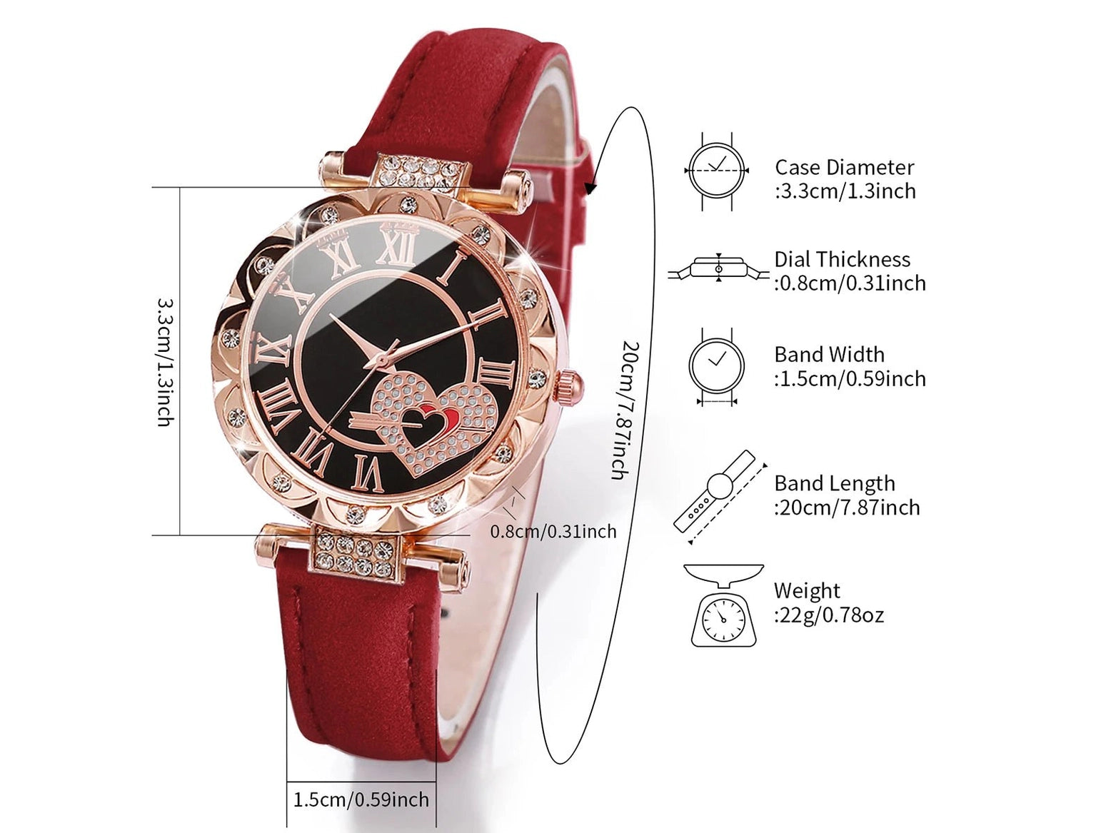 6PCS/Set Women's Watch Fashion Roma Heart Dial Leather Band Quartz Watches Leaf Bracelets Set(Without Box) - Simply Just Deals LLC6PCS/Set Women's Watch Fashion Roma Heart Dial Leather Band Quartz Watches Leaf Bracelets Set(Without Box)14200000080DSetWithoutBoxD Set Without Box6PCS/Set Women's Watch Fashion Roma Heart Dial Leather Band Quartz Watches Leaf Bracelets Set(Without Box)