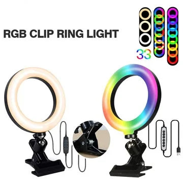 Selfie Ring Light for Laptop Computer Desktop Youtube Ring Lamp Video Conference Lighting Kit With Tripod Phone Holder Clip On