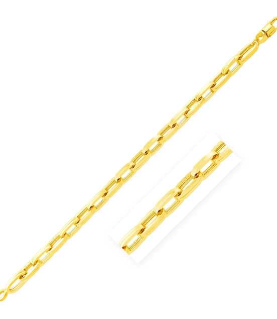 UD2 14k Yellow Gold 8 1/2 Inch Men's Wide Paperclip Chain Bracelet Fashionable Link Bracelet