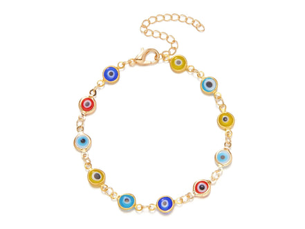 Lucky Turkey Evil Eye Bracelet For Women Men Colorful Red Blue Eye Adjustable Metal Chain Bangles Good Luck Wealth Jewelry Gifts - Simply Just Deals LLC
