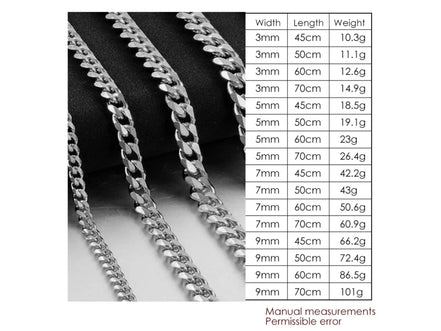 Width 5/7/9MM Hiphop Cuban Link Stainless Steel Chains Necklace for Men Basic Simple Rapper's Choker Fashion Jewelry Accessories - Simply Just Deals LLC