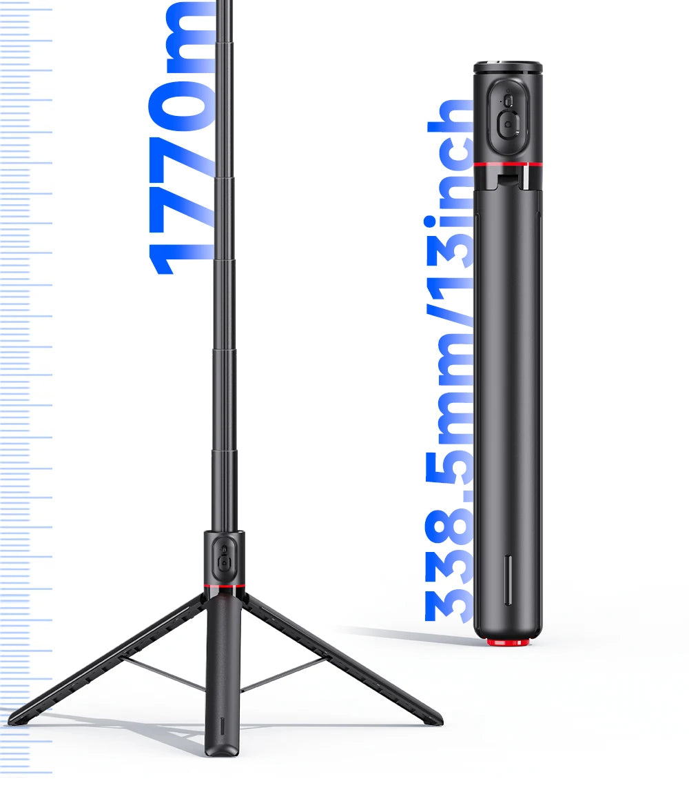 TT01 Portable 70 Inch All-in-one Auto Pop Open Tripod Bluetooth Remote Tripod Bounce Selfie Stick Phone Holder for Vlog/Video