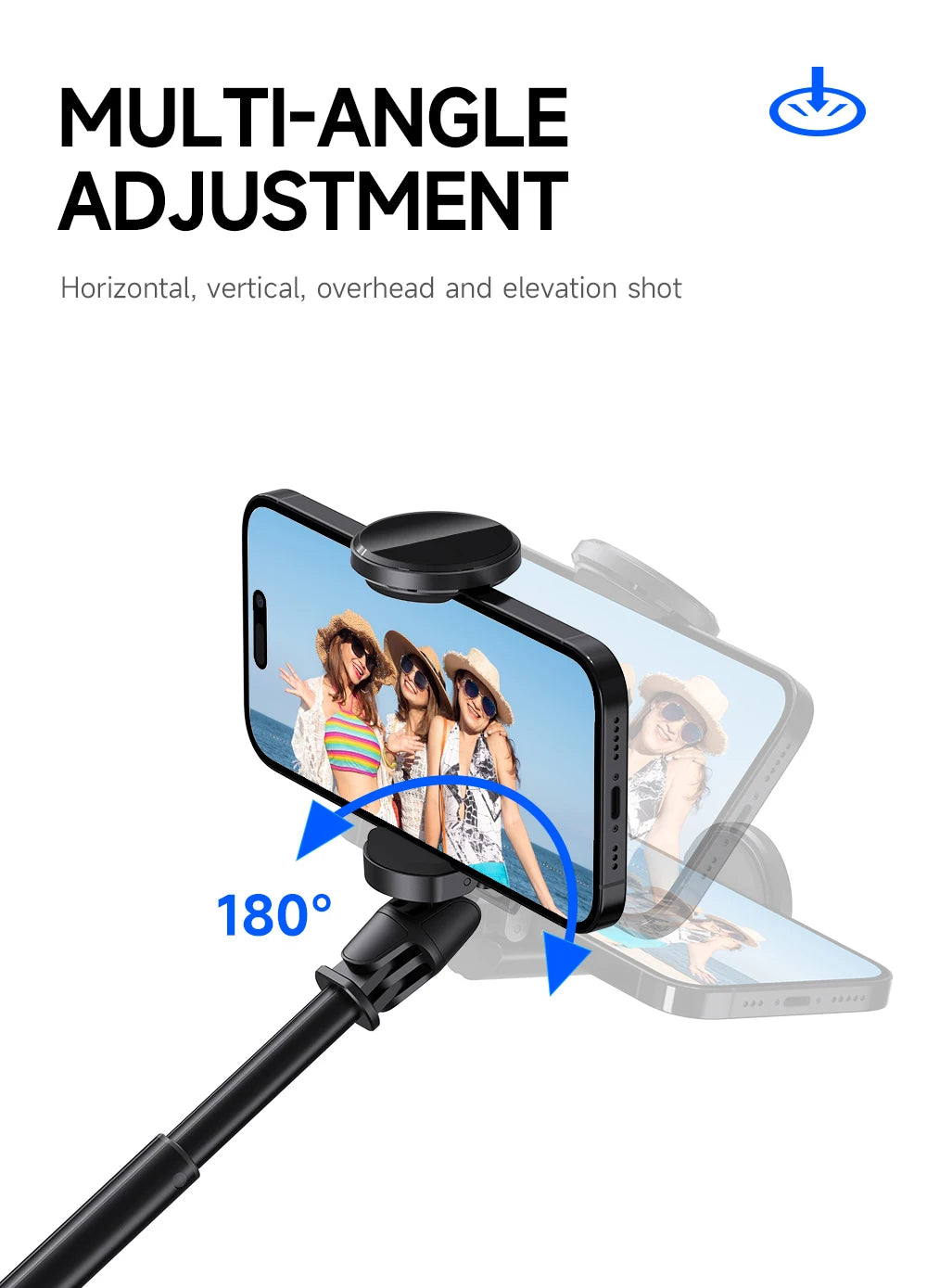 TT01 Portable 70 Inch All-in-one Auto Pop Open Tripod Bluetooth Remote Tripod Bounce Selfie Stick Phone Holder for Vlog/Video