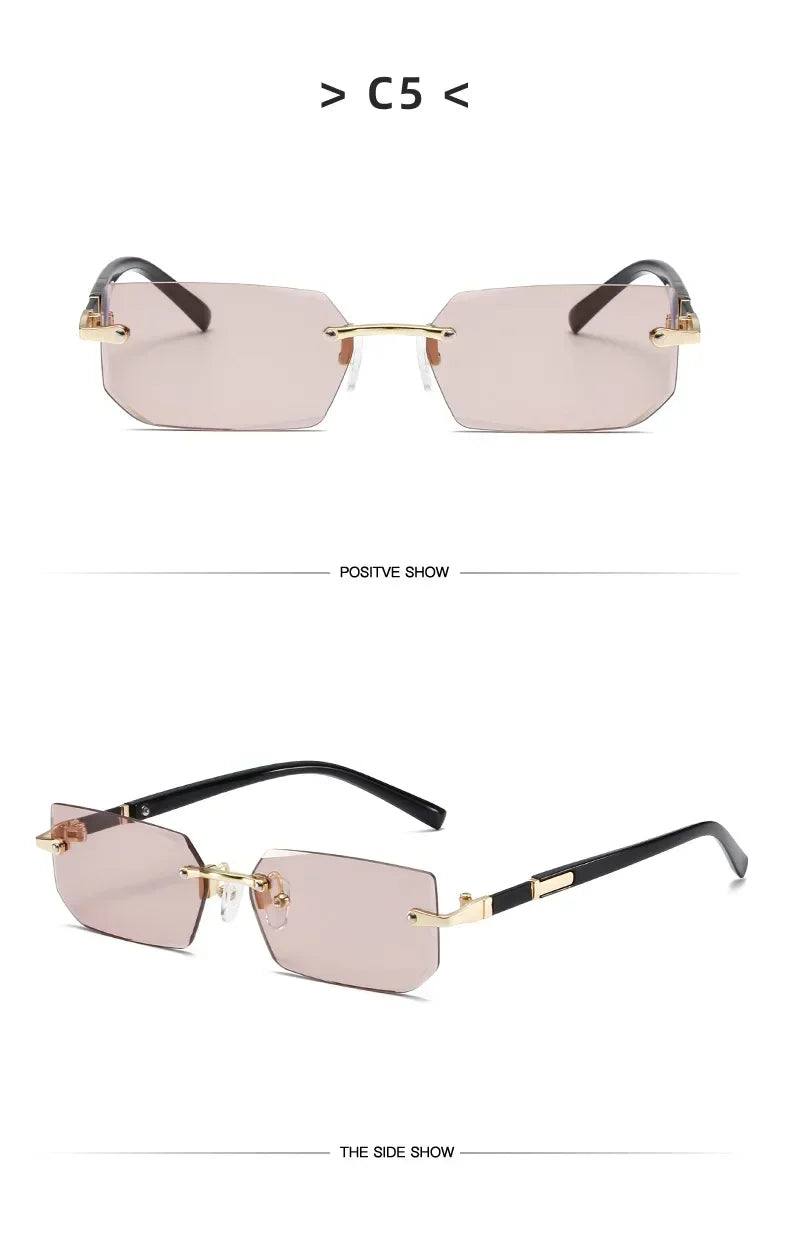 Fashion High Definition Sunglasses Men Ladies Blue Light Blocking Eye Protection Eyewear Rimless Square Frame Eyeglasses Goggle
