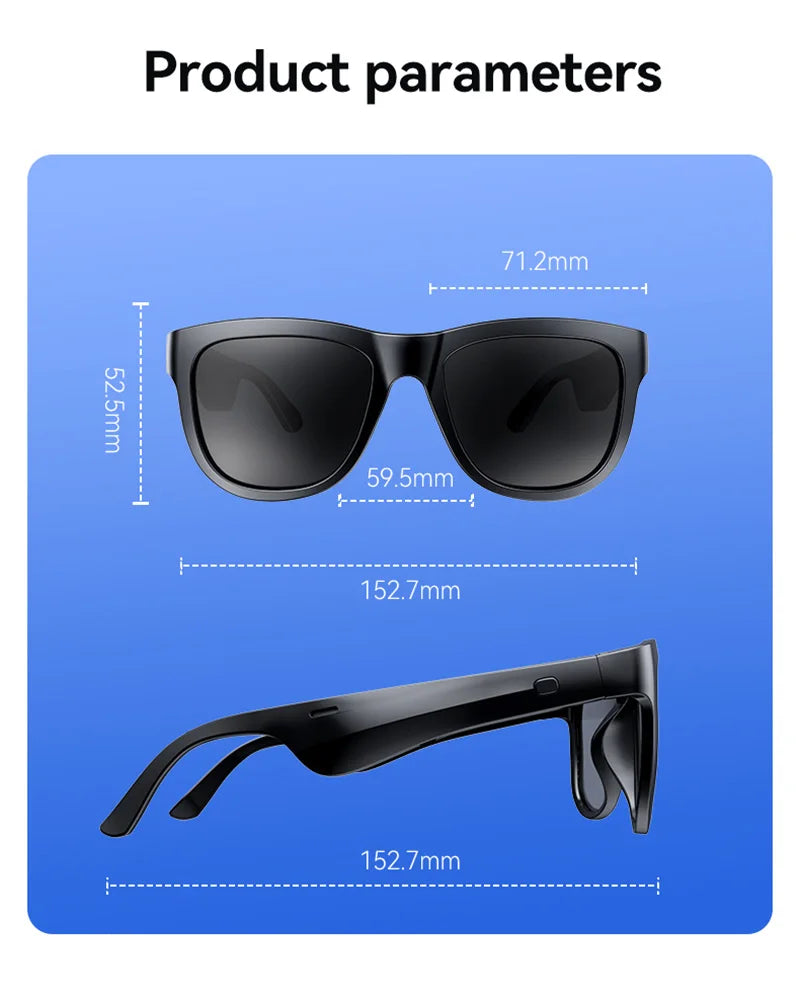 Wireless Smart Sunglasses Anti Blue Light & AI Translator Bluetooth 6.0 Glasses For Music Calls Open Audio Design Lightweight