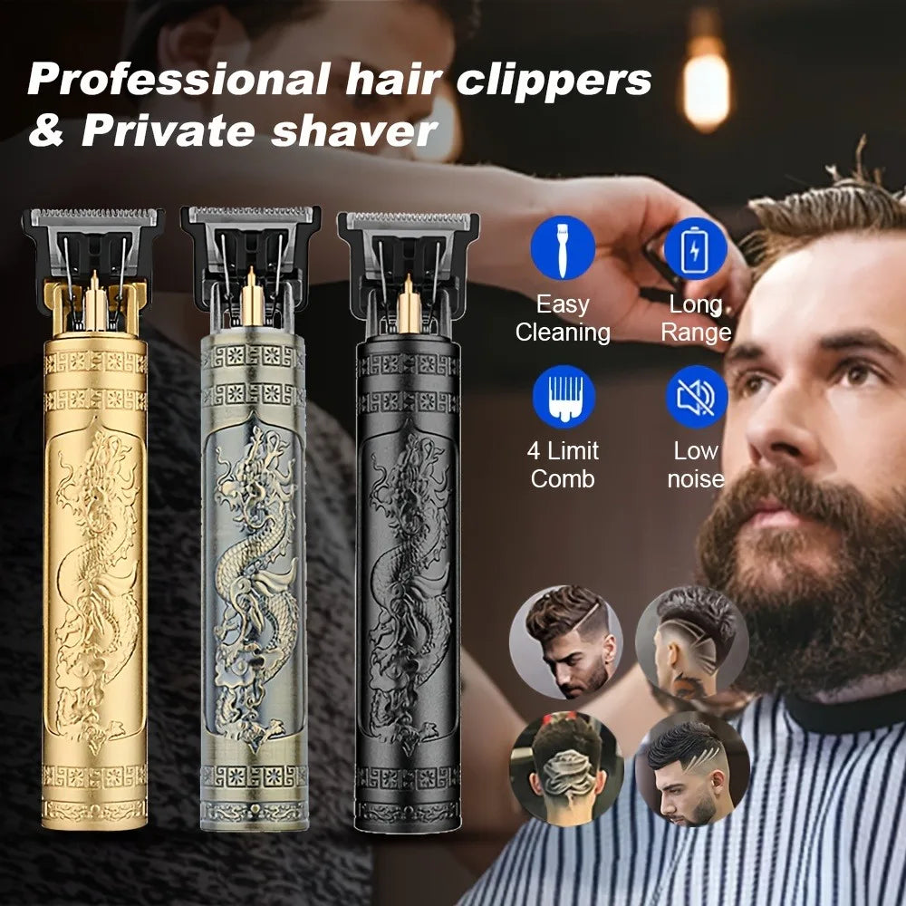 T9 mini small size barber device is easy to carry travel repair hair shaving shaving simple repair device Chinese dragon pattern