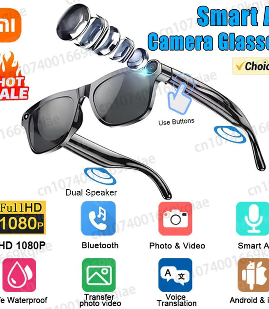 Xiaomi 1080P HD AI Smart Glasses Chat GPT 100MP Camera Bluetooth Call 260mAh Battery Voice Assistant Control Smart Glasses Hot - Simply Just Deals LLC
