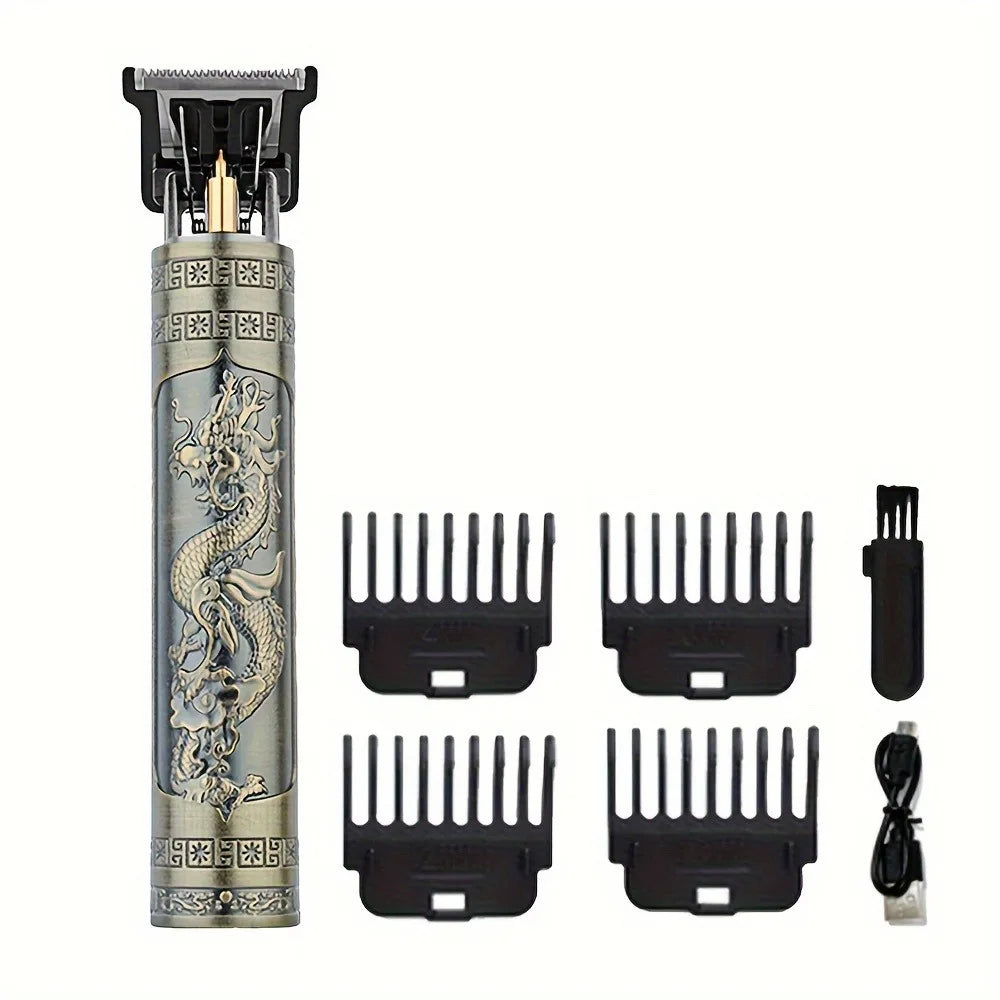 T9 mini small size barber device is easy to carry travel repair hair shaving shaving simple repair device Chinese dragon pattern