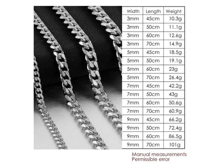 Width 5/7/9MM Hiphop Cuban Link Stainless Steel Chains Necklace for Men Basic Simple Rapper's Choker Fashion Jewelry Accessories - Simply Just Deals LLC
