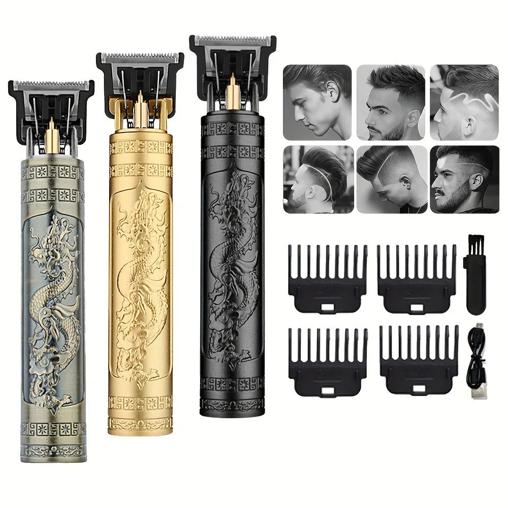 T9 mini small size barber device is easy to carry travel repair hair shaving shaving simple repair device Chinese dragon pattern