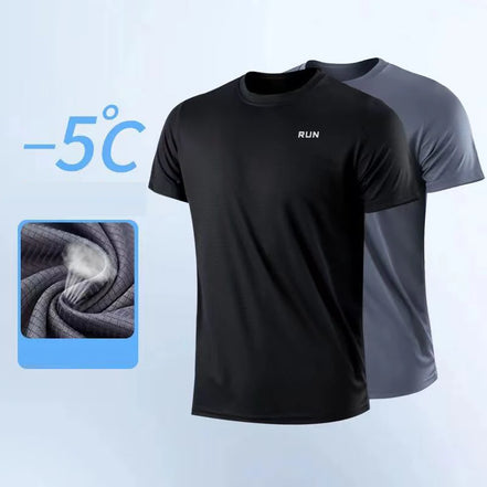 Men's Quick Dry Short Sleeve Gym Running Moisture Wicking Round Neck T-Shirt Training Exercise Gym Sport Shirt Tops Lightweight - Simply Just Deals LLC