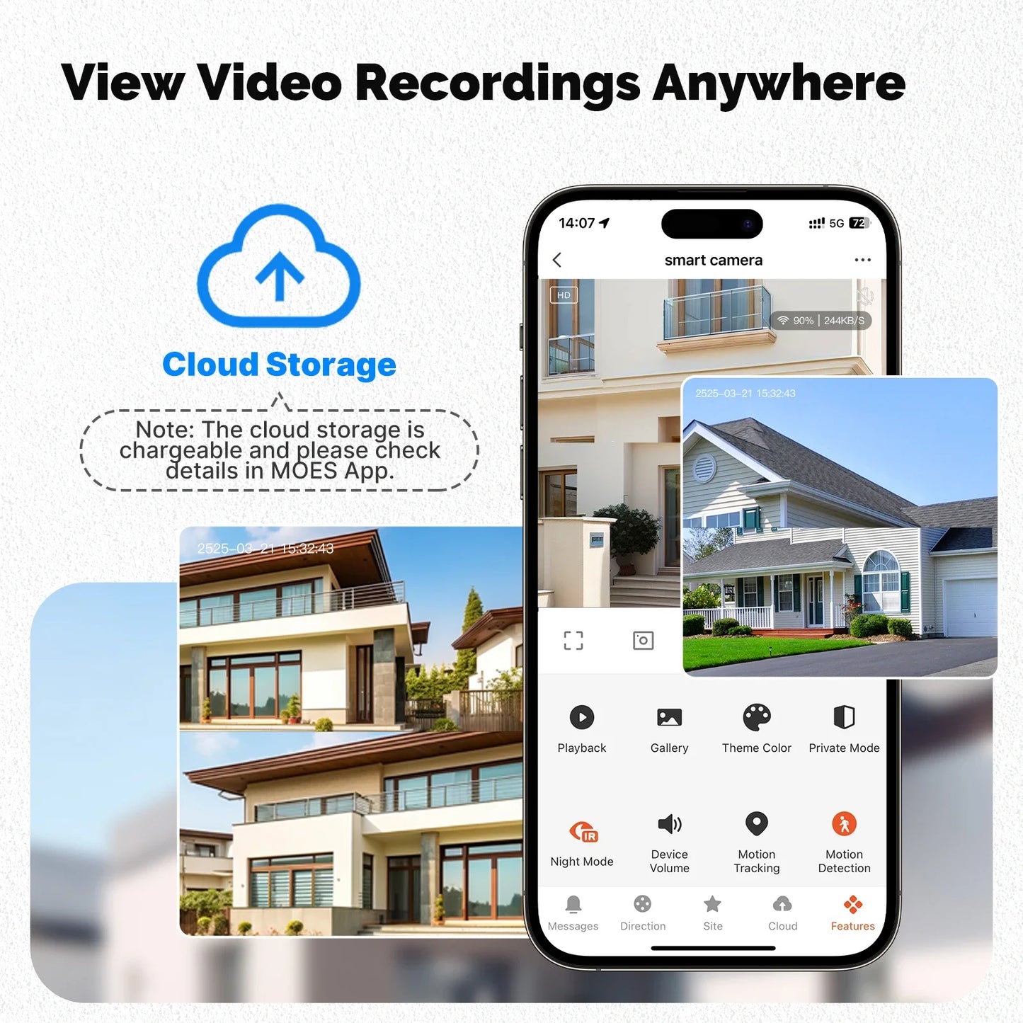 Moes Tuya Smart WiFi Outdoor Security Camera 4MP Dual Screen 2.4G/5G IP65 Waterproof Motion Detection Auto Track Two-Way Audio