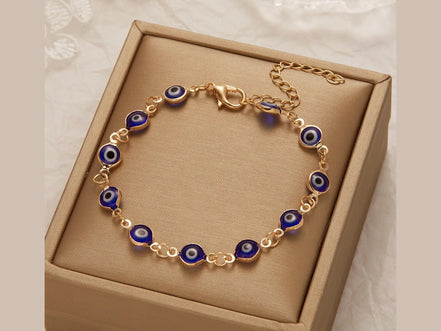 Lucky Turkey Evil Eye Bracelet For Women Men Colorful Red Blue Eye Adjustable Metal Chain Bangles Good Luck Wealth Jewelry Gifts - Simply Just Deals LLC