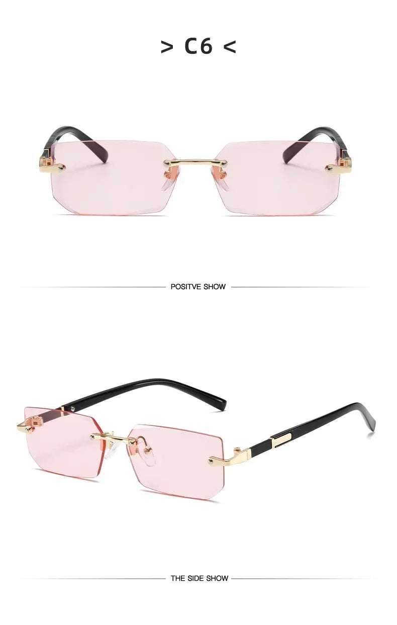 Fashion High Definition Sunglasses Men Ladies Blue Light Blocking Eye Protection Eyewear Rimless Square Frame Eyeglasses Goggle