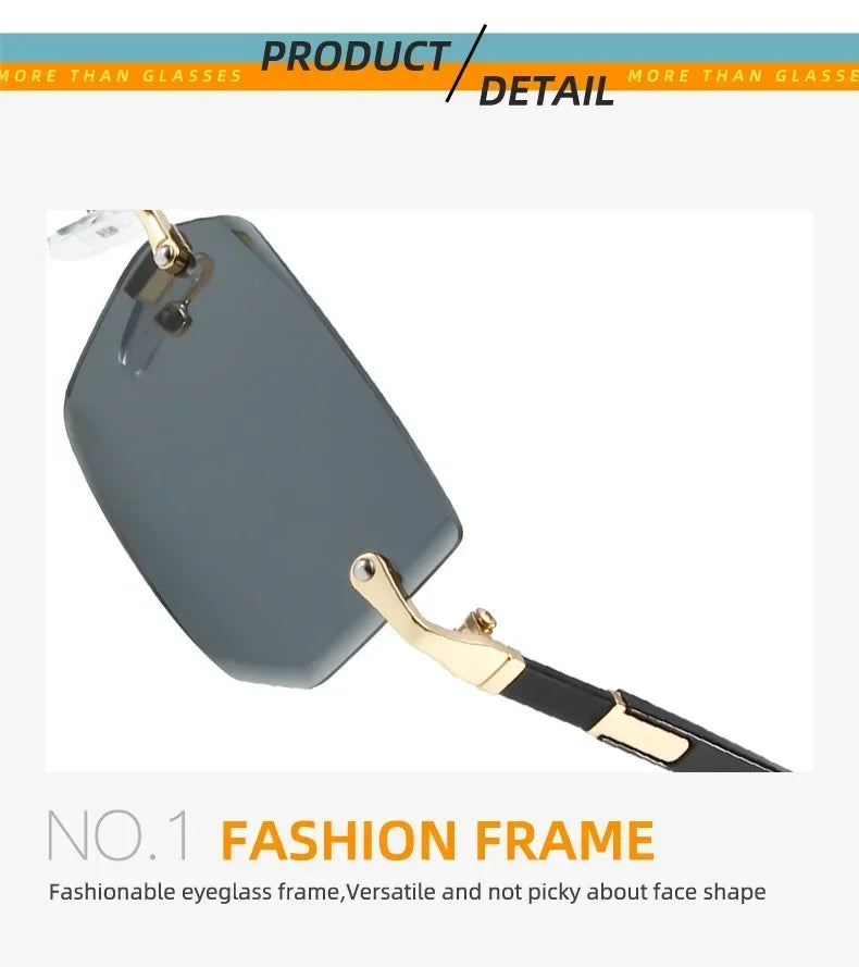 Fashion High Definition Sunglasses Men Ladies Blue Light Blocking Eye Protection Eyewear Rimless Square Frame Eyeglasses Goggle