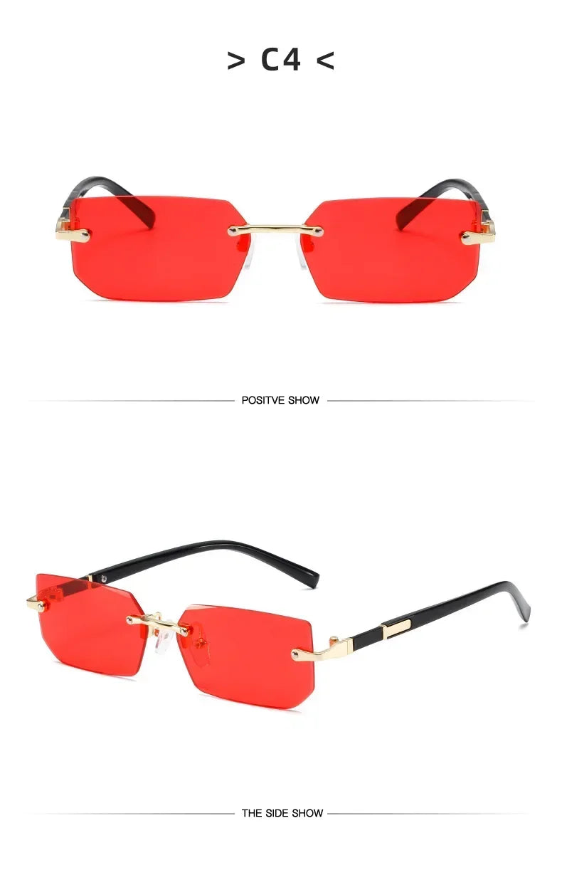 Fashion High Definition Sunglasses Men Ladies Blue Light Blocking Eye Protection Eyewear Rimless Square Frame Eyeglasses Goggle