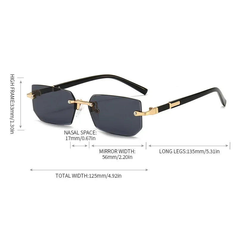 Fashion High Definition Sunglasses Men Ladies Blue Light Blocking Eye Protection Eyewear Rimless Square Frame Eyeglasses Goggle