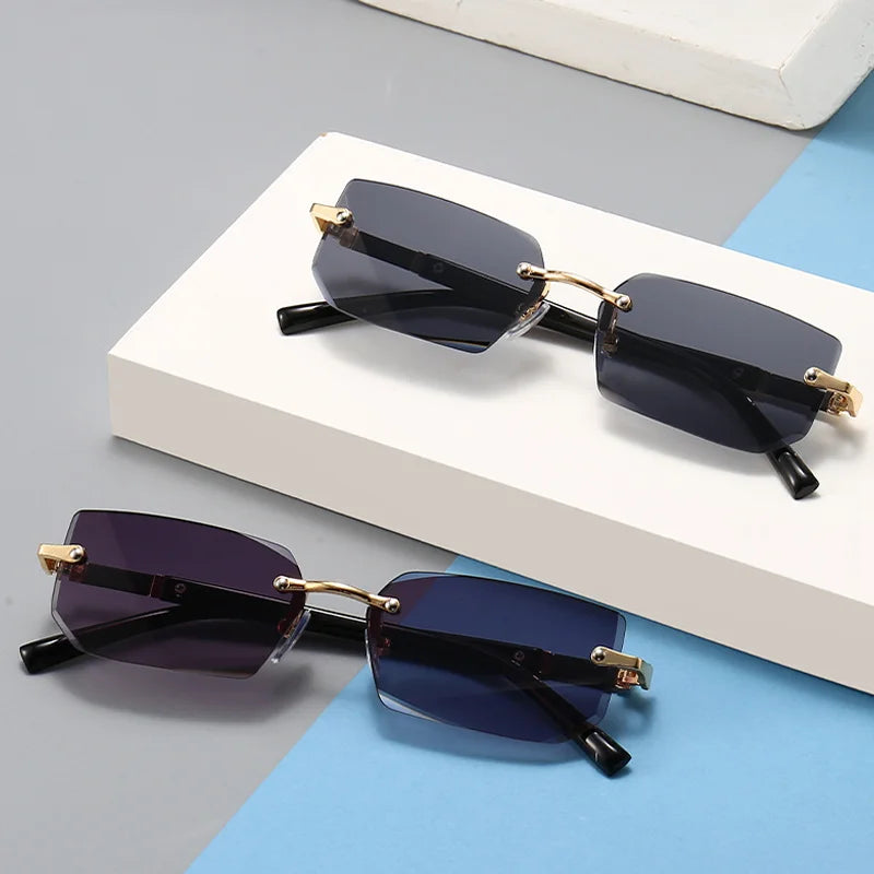 Fashion High Definition Sunglasses Men Ladies Blue Light Blocking Eye Protection Eyewear Rimless Square Frame Eyeglasses Goggle