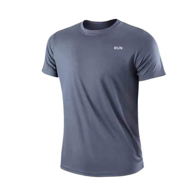 Men's Quick Dry Short Sleeve Gym Running Moisture Wicking Round Neck T-Shirt Training Exercise Gym Sport Shirt Tops Lightweight - Simply Just Deals LLC