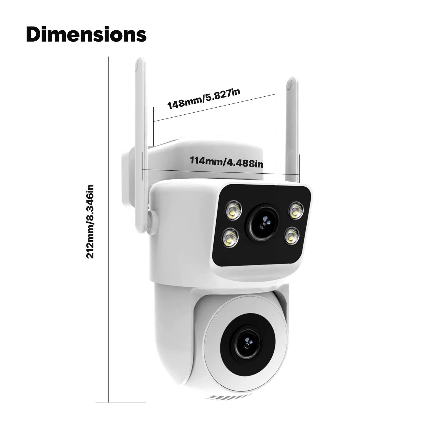 Moes Tuya Smart WiFi Outdoor Security Camera 4MP Dual Screen 2.4G/5G IP65 Waterproof Motion Detection Auto Track Two-Way Audio