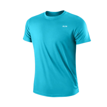 Men's Quick Dry Short Sleeve Gym Running Moisture Wicking Round Neck T-Shirt Training Exercise Gym Sport Shirt Tops Lightweight - Simply Just Deals LLC