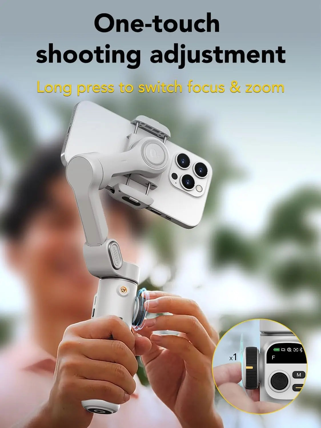 AOCHUAN Smart X2 Handheld Gimbal 3 Axis Stabilizer Built-in 20cm Extension Rod LED Display Phone Holder For iPhone Smartphone