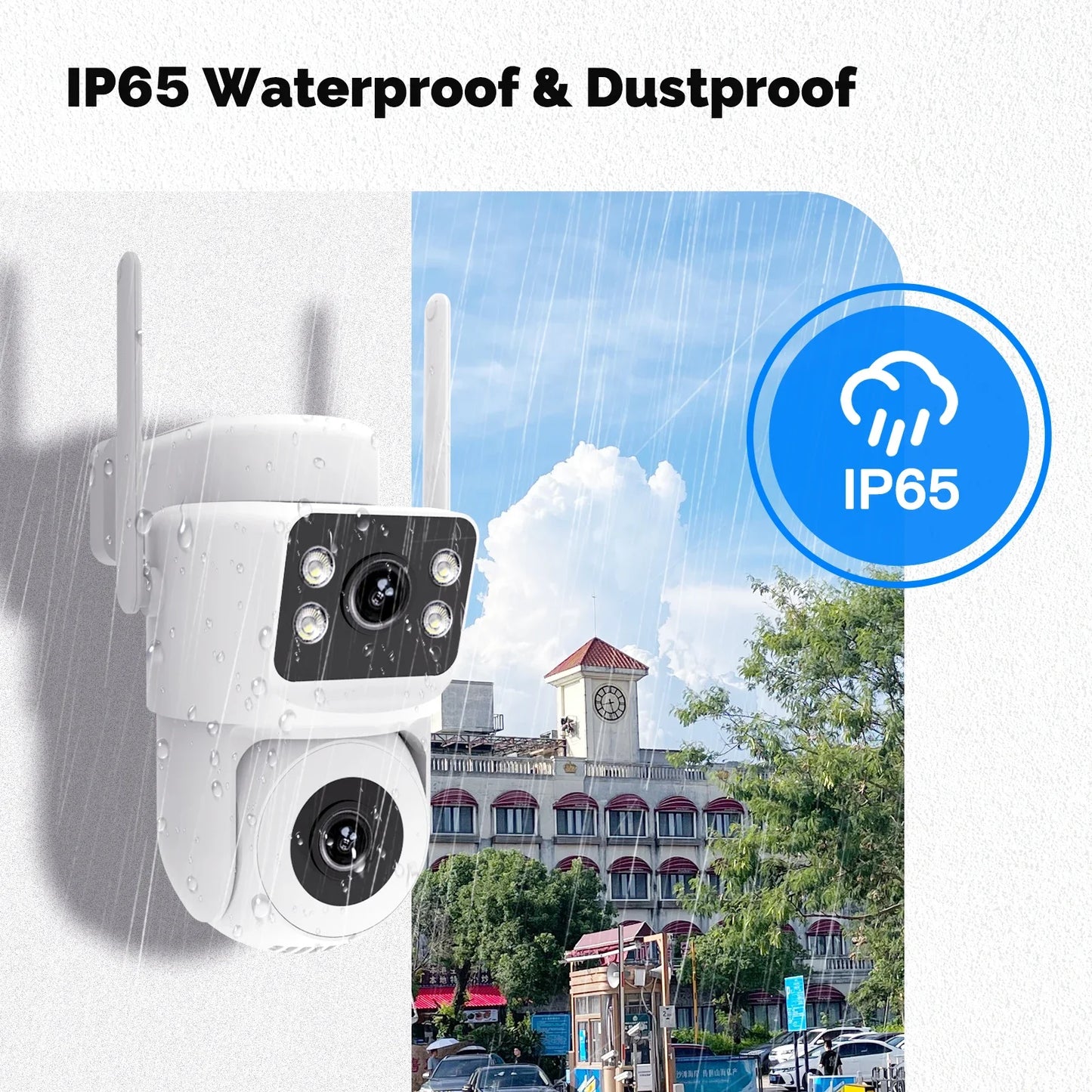 Moes Tuya Smart WiFi Outdoor Security Camera 4MP Dual Screen 2.4G/5G IP65 Waterproof Motion Detection Auto Track Two-Way Audio