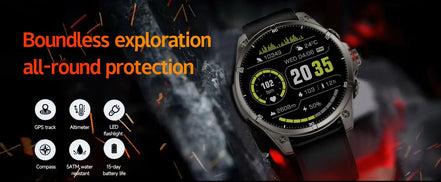 New sports smartwatch Real-time GPS motion trajectory Altitude measurement Compass Outdoor flashlight 670 mAh ultra-long standby - Simply Just Deals LLC