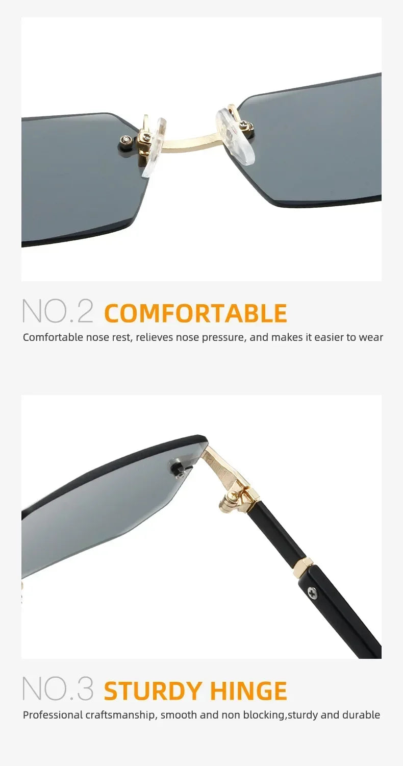 Fashion High Definition Sunglasses Men Ladies Blue Light Blocking Eye Protection Eyewear Rimless Square Frame Eyeglasses Goggle