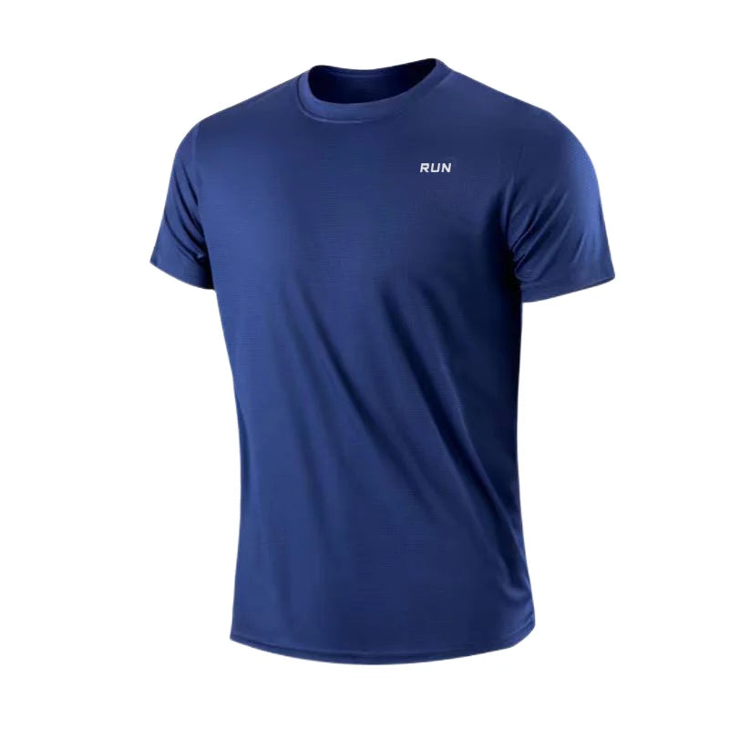 Men's Quick Dry Short Sleeve Gym Running Moisture Wicking Round Neck T-Shirt Training Exercise Gym Sport Shirt Tops Lightweight - Simply Just Deals LLC