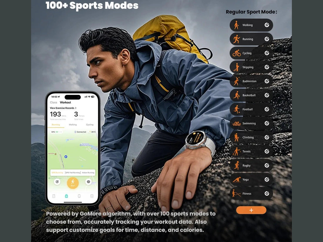 For XIAOMI 1000MAH endurance Sport Smart Watch Men 1.73-inch HD Screen GPS tracker Compass Bluetooth Call Waterproof Smart Watch - Simply Just Deals LLC