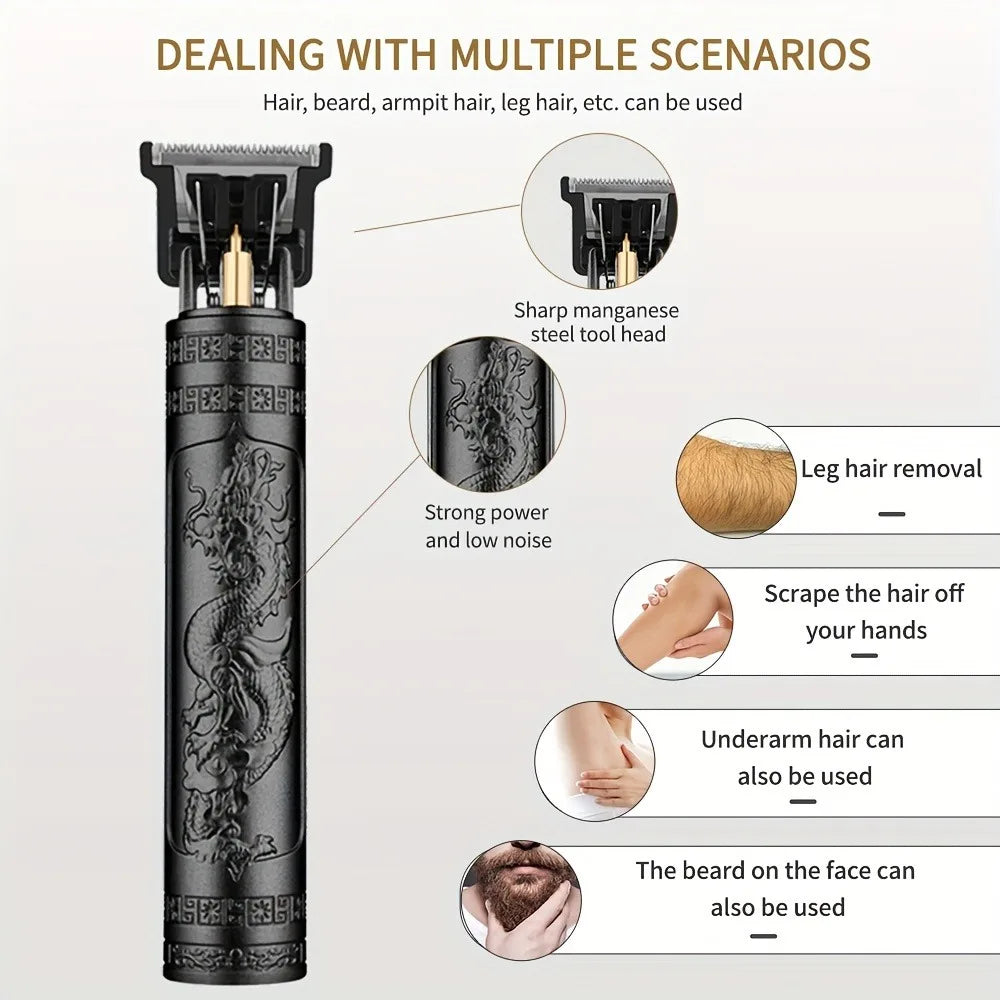 T9 mini small size barber device is easy to carry travel repair hair shaving shaving simple repair device Chinese dragon pattern
