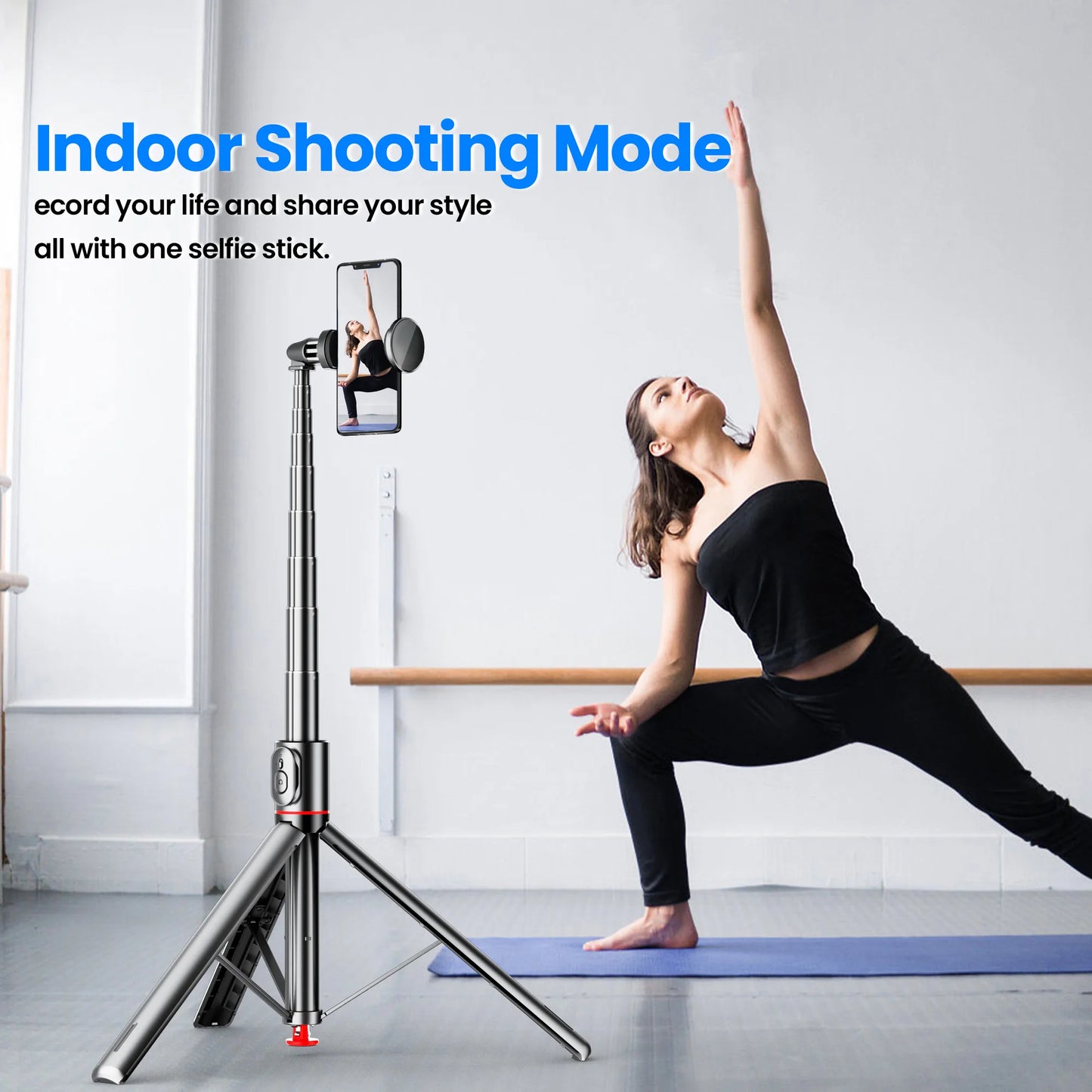 TT01 Portable 70 Inch All-in-one Auto Pop Open Tripod Bluetooth Remote Tripod Bounce Selfie Stick Phone Holder for Vlog/Video