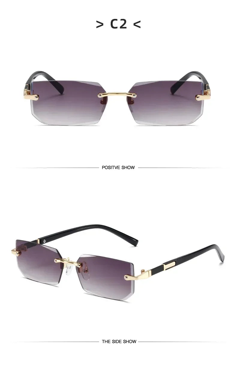 Fashion High Definition Sunglasses Men Ladies Blue Light Blocking Eye Protection Eyewear Rimless Square Frame Eyeglasses Goggle