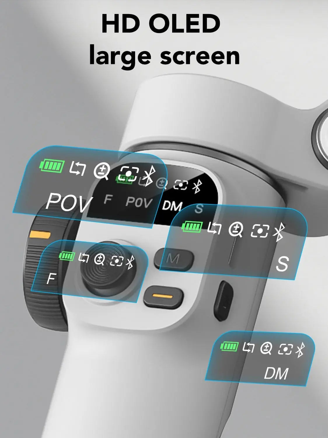 AOCHUAN Smart X2 Handheld Gimbal 3 Axis Stabilizer Built-in 20cm Extension Rod LED Display Phone Holder For iPhone Smartphone
