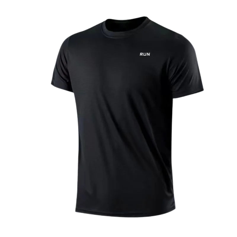 Men's Quick Dry Short Sleeve Gym Running Moisture Wicking Round Neck T-Shirt Training Exercise Gym Sport Shirt Tops Lightweight - Simply Just Deals LLC